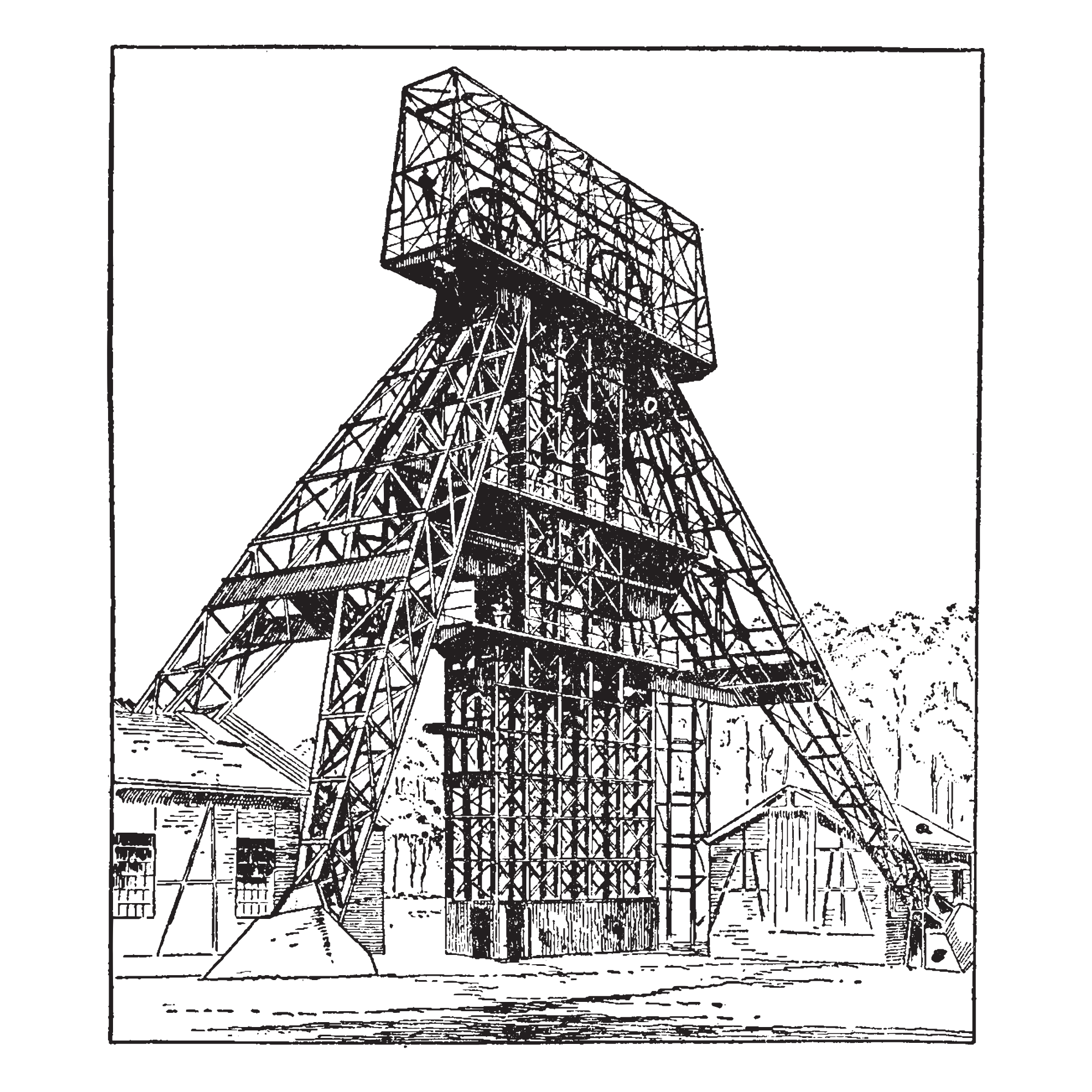 Steel structure construction illustration